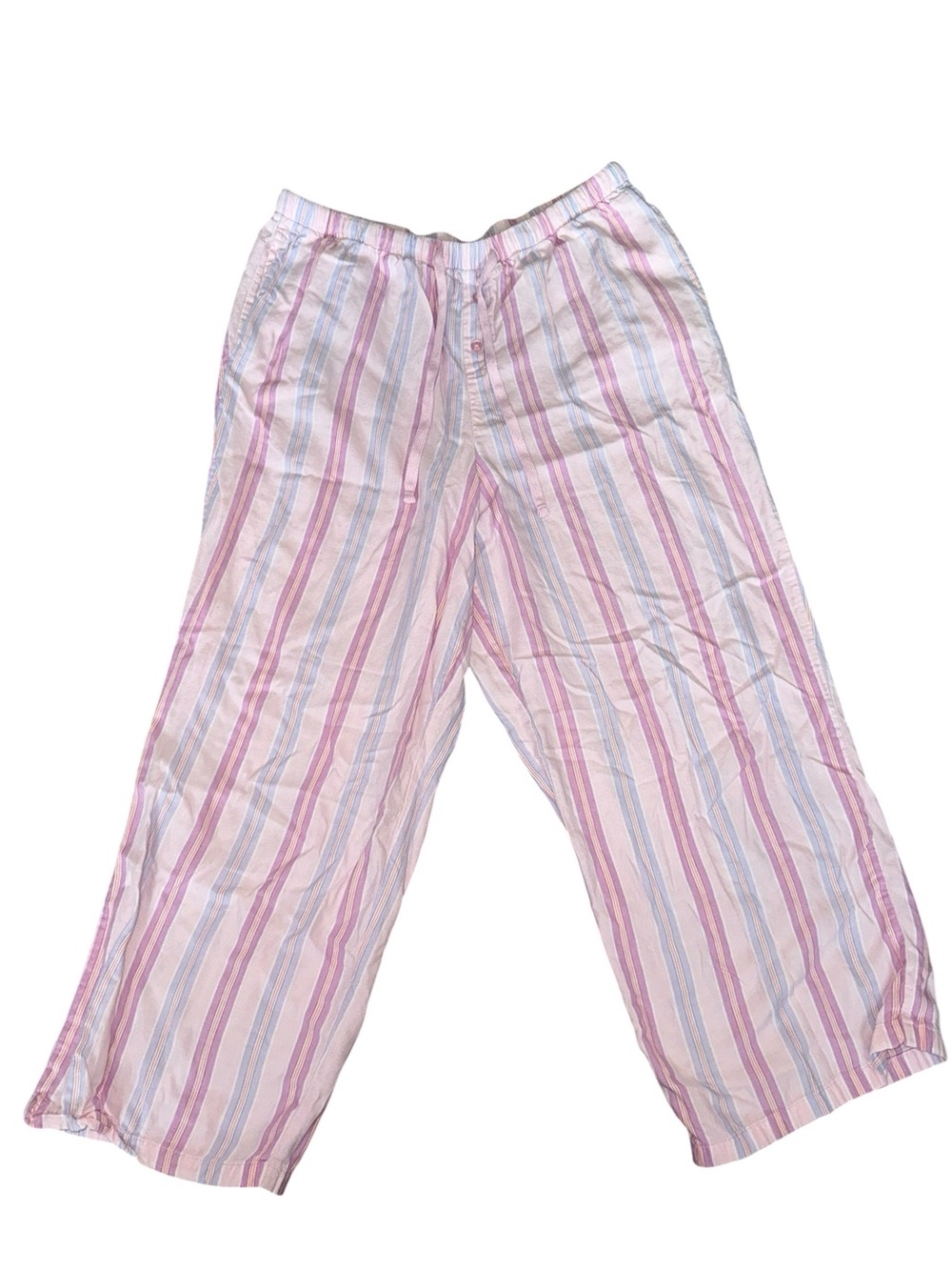 Pink Striped Cotton Pajama Pants